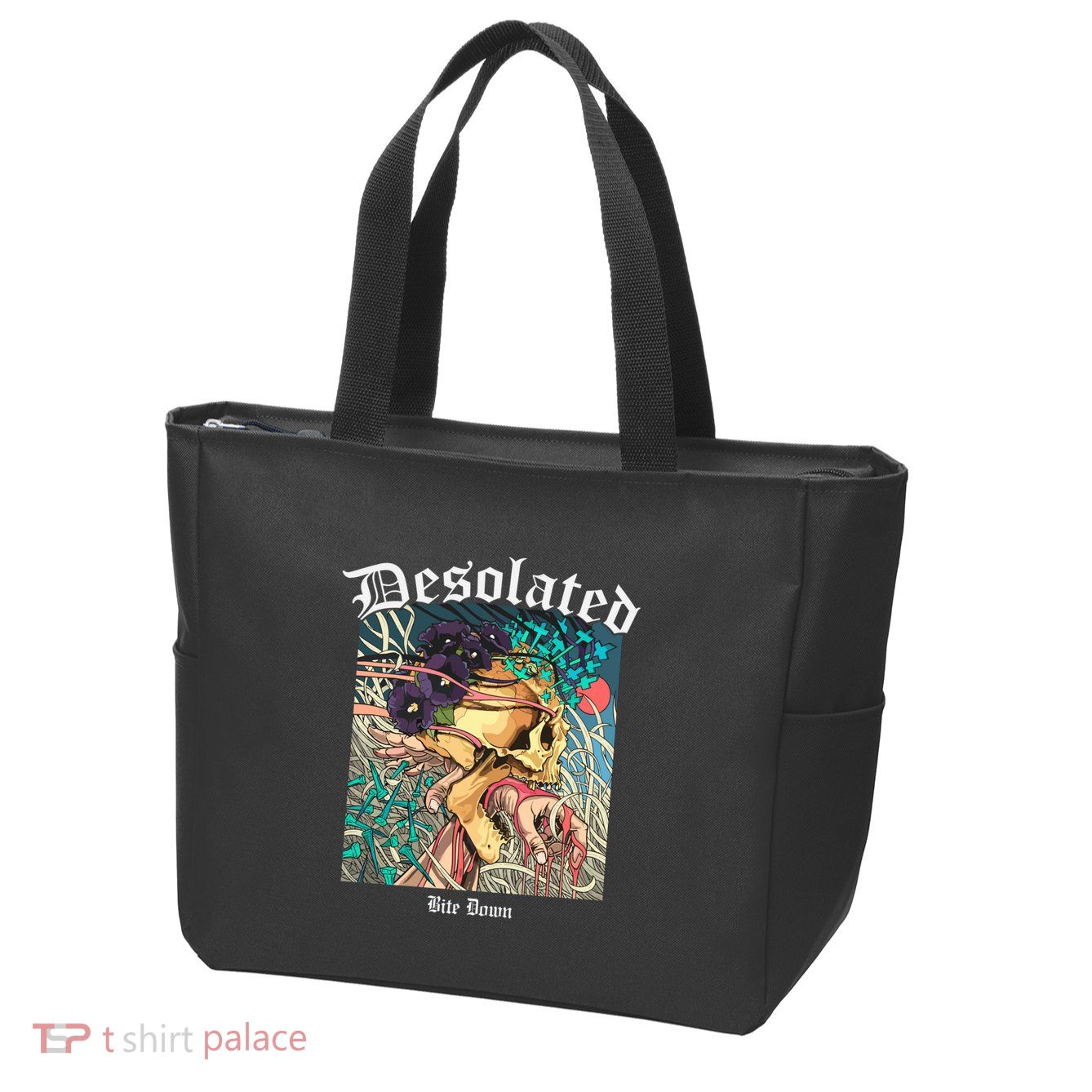 Desolated Bite Down Artwork Zip Tote Bag
