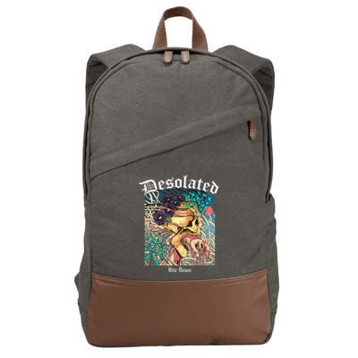 Desolated Bite Down Artwork Cotton Canvas Backpack