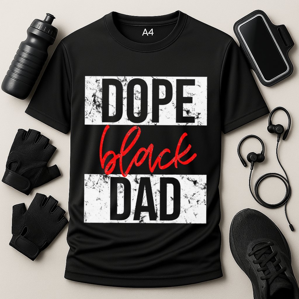 Dope Black Dad Cooling Performance Crew T-Shirt