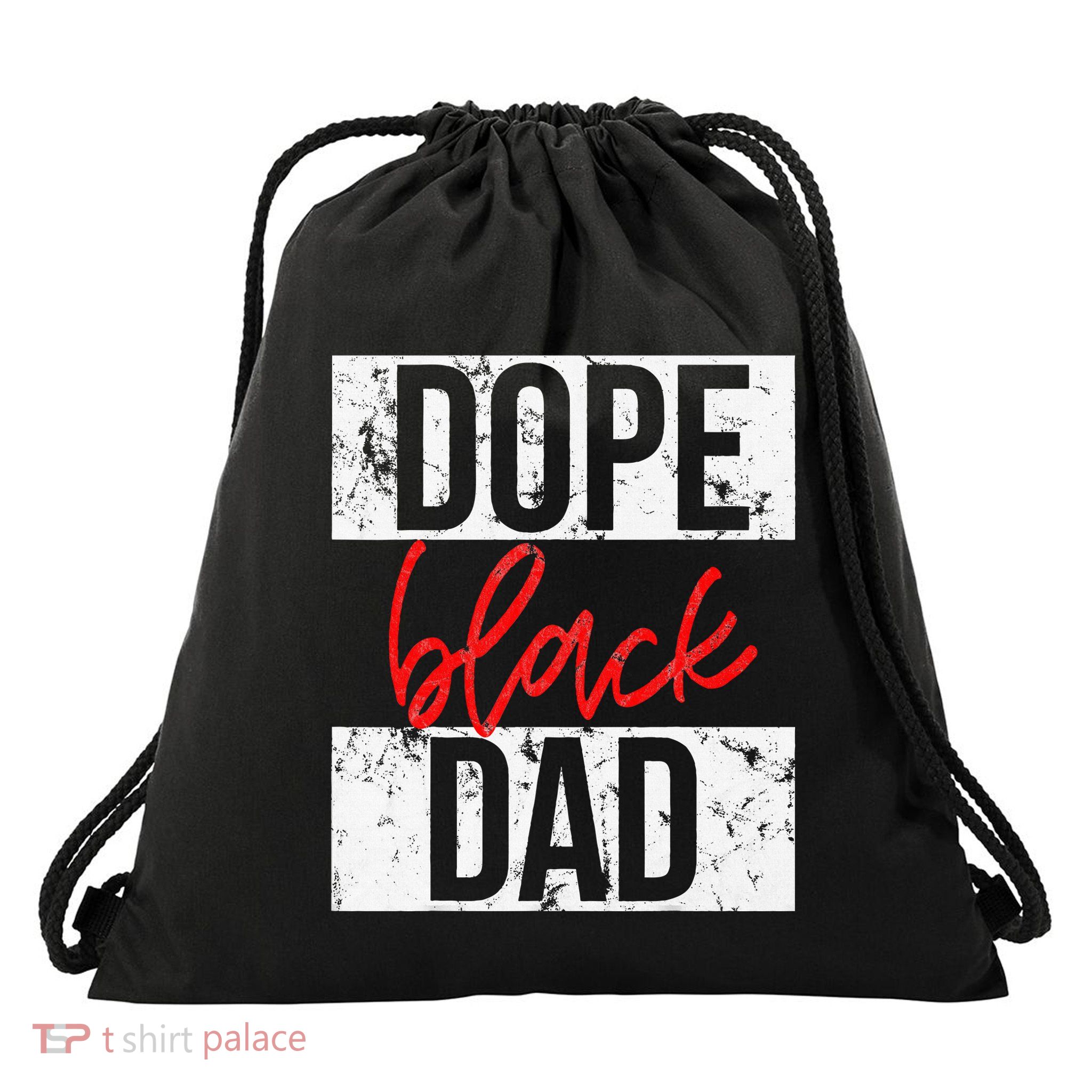 Dope Black Dad Drawstring Bag