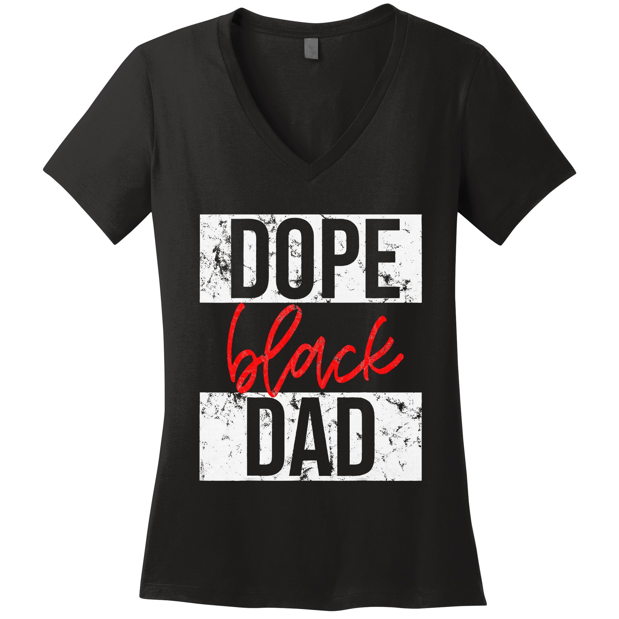 Dope Black Dad Women's V-Neck T-Shirt