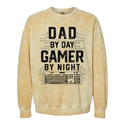 Dad By Day Gamer By Night Funny Father's Day Gaming gift Colorblast Crewneck Sweatshirt