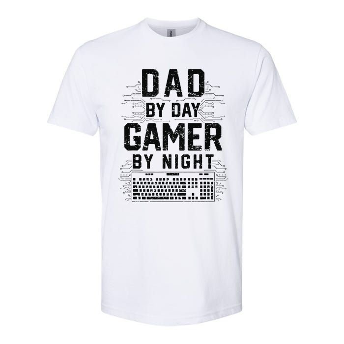 Dad By Day Gamer By Night Funny Father's Day Gaming gift Softstyle CVC T-Shirt