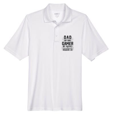 Dad By Day Gamer By Night Funny Father's Day Gaming gift Men's Origin Performance Pique Polo