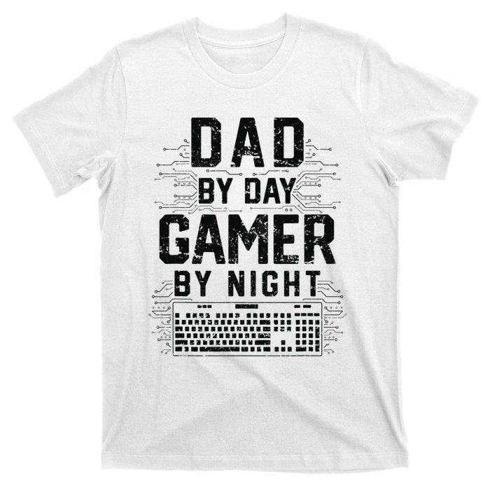 Dad By Day Gamer By Night Funny Father's Day Gaming gift T-Shirt