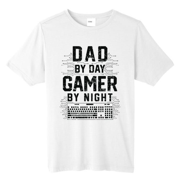 Dad By Day Gamer By Night Funny Father's Day Gaming gift Tall Fusion ChromaSoft Performance T-Shirt