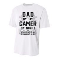 Dad By Day Gamer By Night Funny Father's Day Gaming gift Performance Sprint T-Shirt