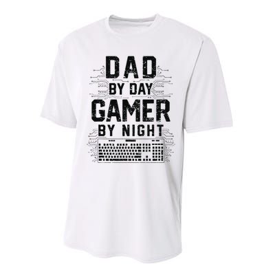 Dad By Day Gamer By Night Funny Father's Day Gaming gift Performance Sprint T-Shirt