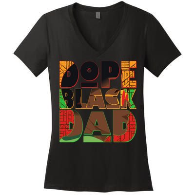 Dope Black Dad Women's V-Neck T-Shirt
