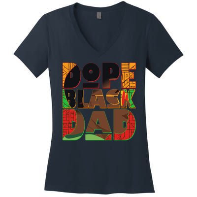 Dope Black Dad Women's V-Neck T-Shirt