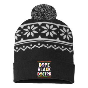 Dope Black Doctor African American Job Proud Profession USA-Made Snowflake Beanie