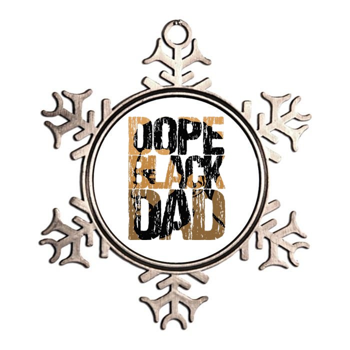 Dope Black Dad Juneteenth Black History Month Pride Fathers Metallic Star Ornament