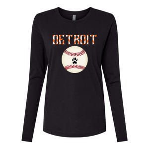 Detroit Baseball Dress Tiger Scratch And Giant Ball Womens Cotton Relaxed Long Sleeve T-Shirt