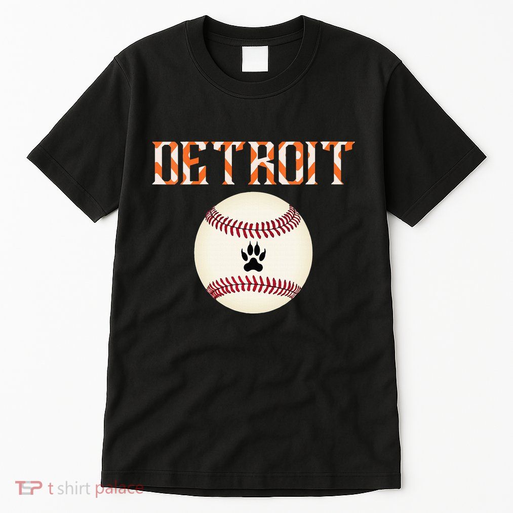 Detroit Baseball Dress Tiger Scratch And Giant Ball Tall T-Shirt