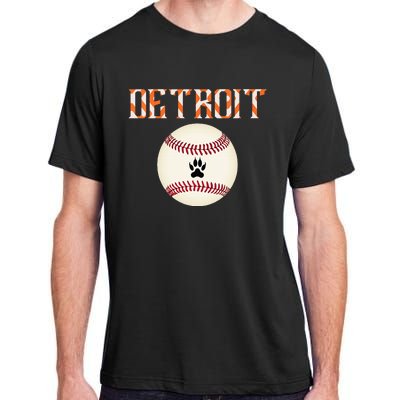 Detroit Baseball Dress Tiger Scratch And Giant Ball Adult ChromaSoft Performance T-Shirt