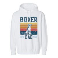 Dog Boxer Dad Vintage Boxer Dad Garment-Dyed Fleece Hoodie