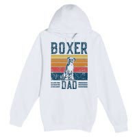 Dog Boxer Dad Vintage Boxer Dad Premium Pullover Hoodie