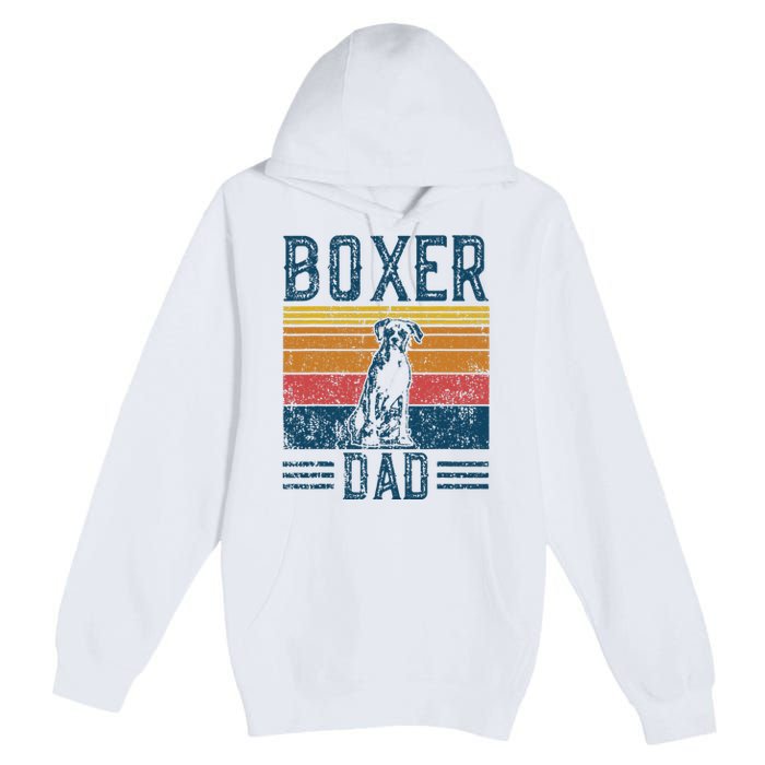 Dog Boxer Dad Vintage Boxer Dad Premium Pullover Hoodie