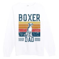 Dog Boxer Dad Vintage Boxer Dad Premium Crewneck Sweatshirt