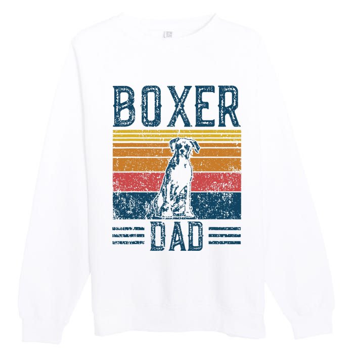 Dog Boxer Dad Vintage Boxer Dad Premium Crewneck Sweatshirt