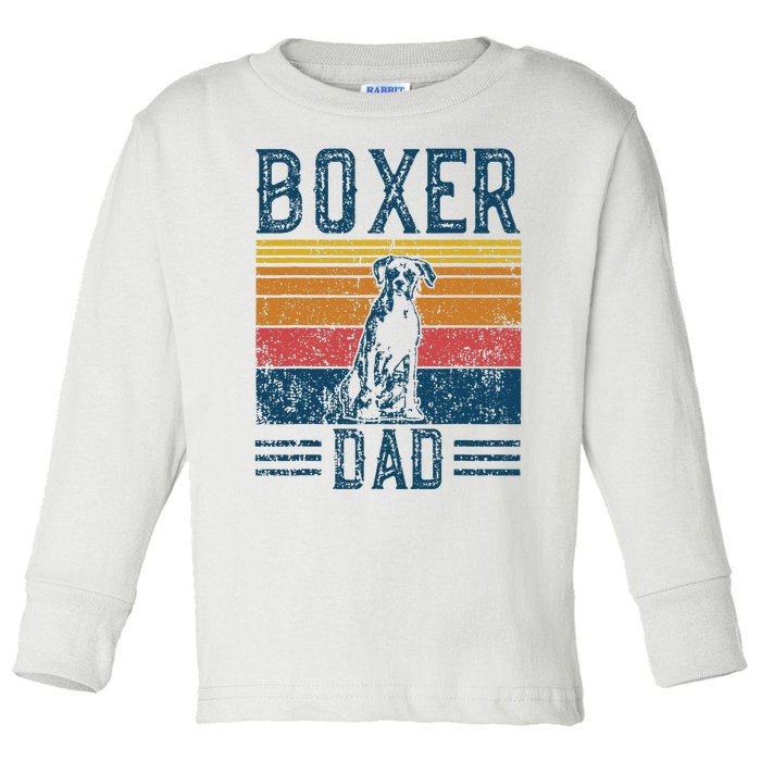 Dog Boxer Dad Vintage Boxer Dad Toddler Long Sleeve Shirt