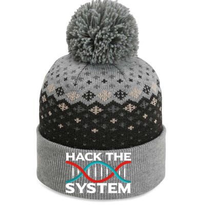 Diy Biology Dna Double Helix Hack The System Biohacker Gift The Baniff Cuffed Pom Beanie