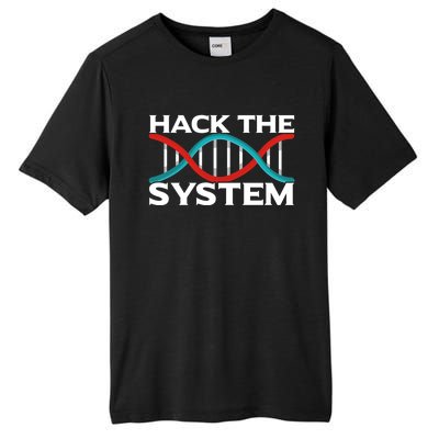 Diy Biology Dna Double Helix Hack The System Biohacker Gift Tall Fusion ChromaSoft Performance T-Shirt