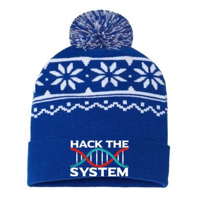 Diy Biology Dna Double Helix Hack The System Biohacker Gift USA-Made Snowflake Beanie