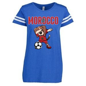 Dabbing Beagle Dog Morocco Soccer Fans Jersey Moroccan Flag Great Gift Enza Ladies Jersey Football T-Shirt