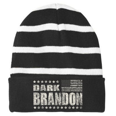 Dark Brandon Striped Beanie with Solid Band