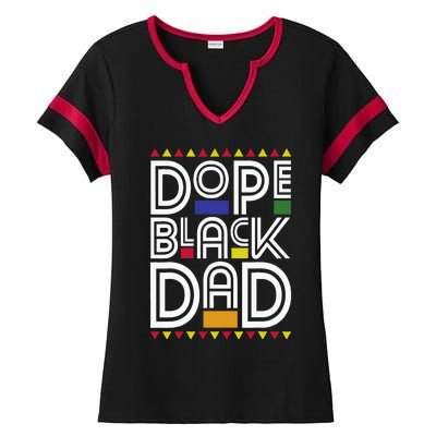 Dope Black Dad Black History Month Juneteenth 1865 Ladies Halftime Notch Neck Tee