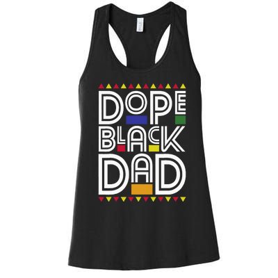 Dope Black Dad Black History Month Juneteenth 1865 Women's Racerback Tank