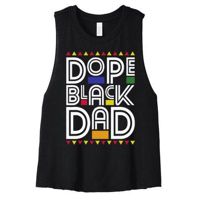 Dope Black Dad Black History Month Juneteenth 1865 Women's Racerback Cropped Tank