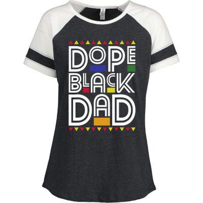 Dope Black Dad Black History Month Juneteenth 1865 Enza Ladies Jersey Colorblock Tee