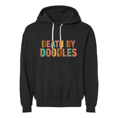Death By Doodles Dog Groomer Dog Grooming Leopard Print Garment-Dyed Fleece Hoodie