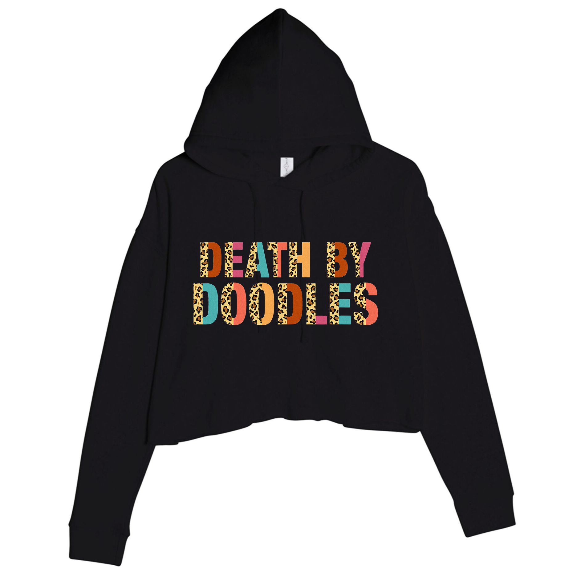 Death By Doodles Dog Groomer Dog Grooming Leopard Print Crop Fleece Hoodie