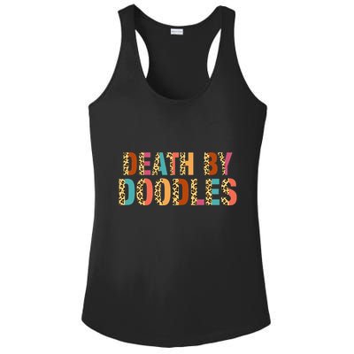 Death By Doodles Dog Groomer Dog Grooming Leopard Print Ladies PosiCharge Competitor Racerback Tank