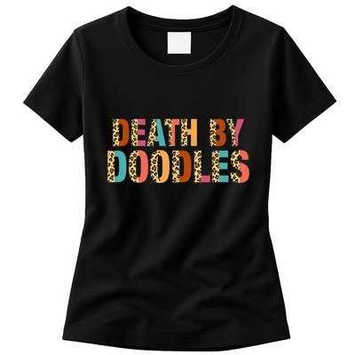 Death By Doodles Dog Groomer Dog Grooming Leopard Print Womens T-Shirt