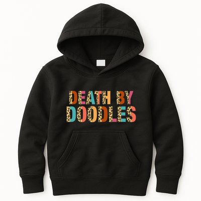 Death By Doodles Dog Groomer Dog Grooming Leopard Print Kids Hoodie