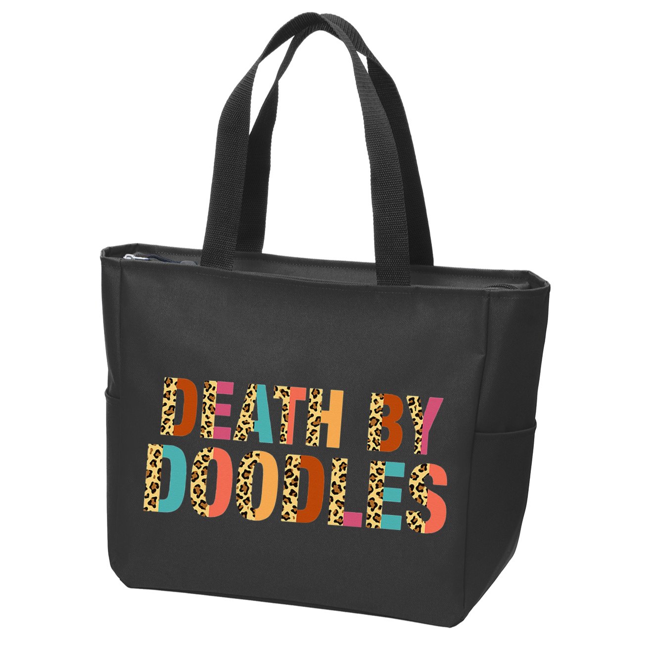 Death By Doodles Dog Groomer Dog Grooming Leopard Print Zip Tote Bag