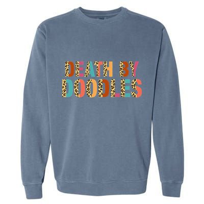 Death By Doodles Dog Groomer Dog Grooming Leopard Print Garment-Dyed Sweatshirt