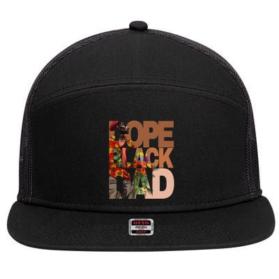 Dope Black Dad Juneteenth Black History Month Pride Fathers 7 Panel Mesh Trucker Snapback Hat