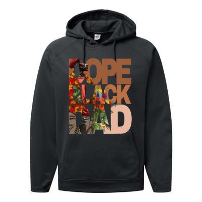 Dope Black Dad Juneteenth Black History Month Pride Fathers Performance Fleece Hoodie