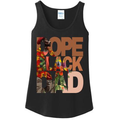 Dope Black Dad Juneteenth Black History Month Pride Fathers Ladies Essential Tank