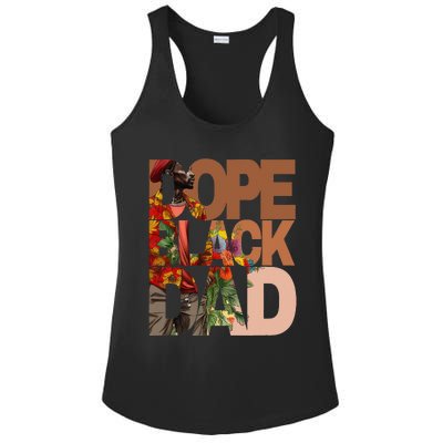 Dope Black Dad Juneteenth Black History Month Pride Fathers Ladies PosiCharge Competitor Racerback Tank