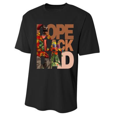 Dope Black Dad Juneteenth Black History Month Pride Fathers Performance Sprint T-Shirt