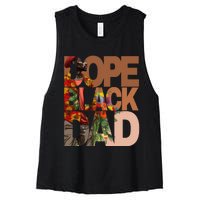 Dope Black Dad Juneteenth Black History Month Pride Fathers Women's Racerback Cropped Tank