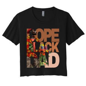 Dope Black Dad Juneteenth Black History Month Pride Fathers Women's Crop Top Tee