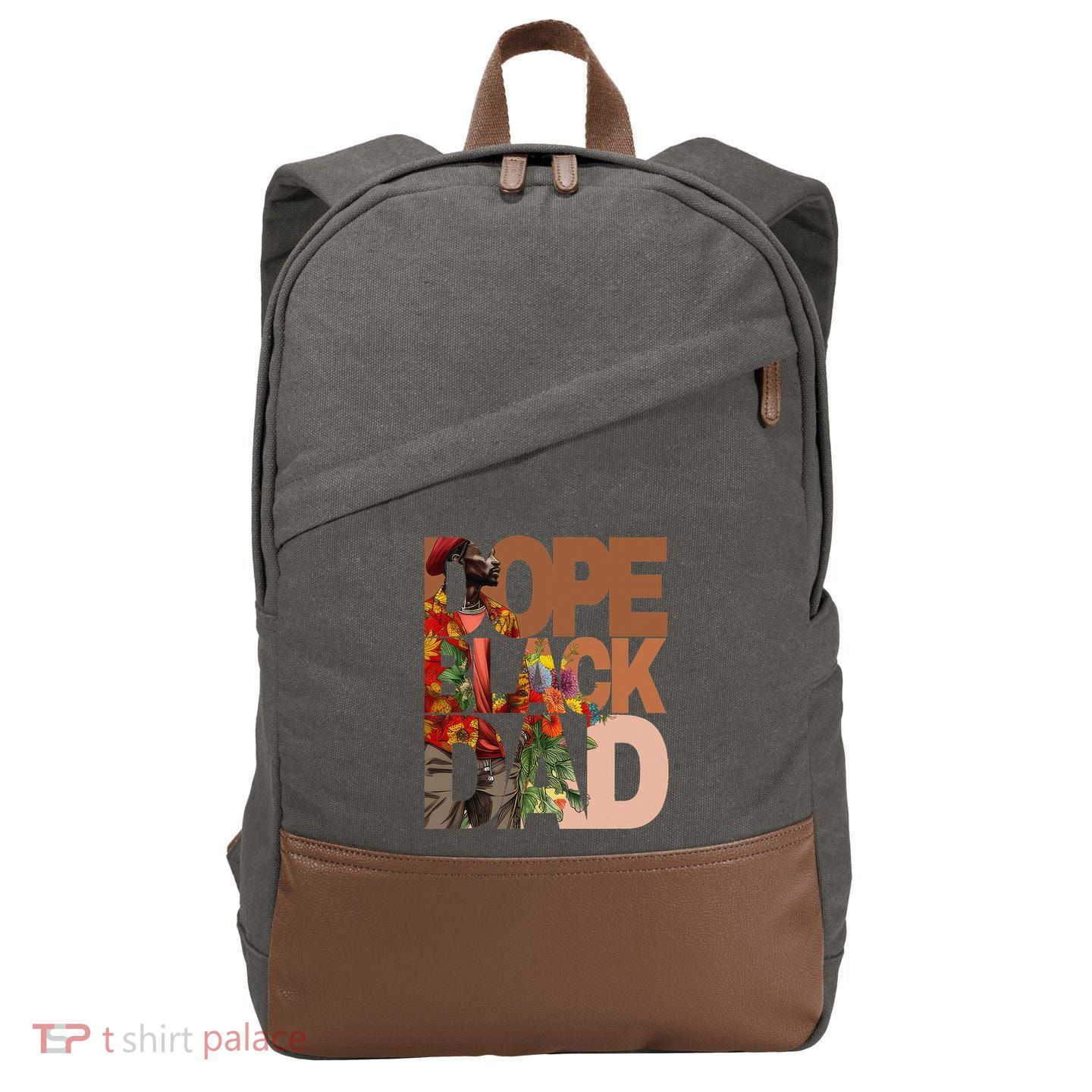 Dope Black Dad Juneteenth Black History Month Pride Fathers Cotton Canvas Backpack