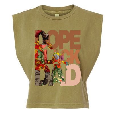 Dope Black Dad Juneteenth Black History Month Pride Fathers Garment-Dyed Women's Muscle Tee